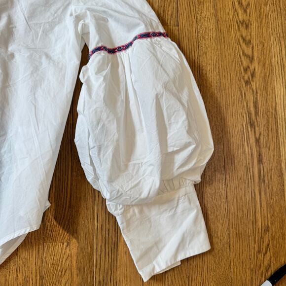 The Shirt by Rochelle Behrens NWT puffy sleeves embroidered 100% cotton size Med - Picture 2 of 7